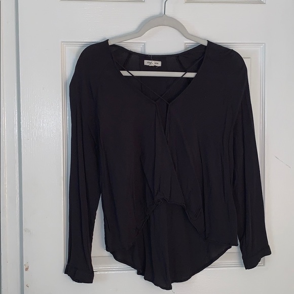 Silence & noise navy criss cross top - Picture 4 of 6